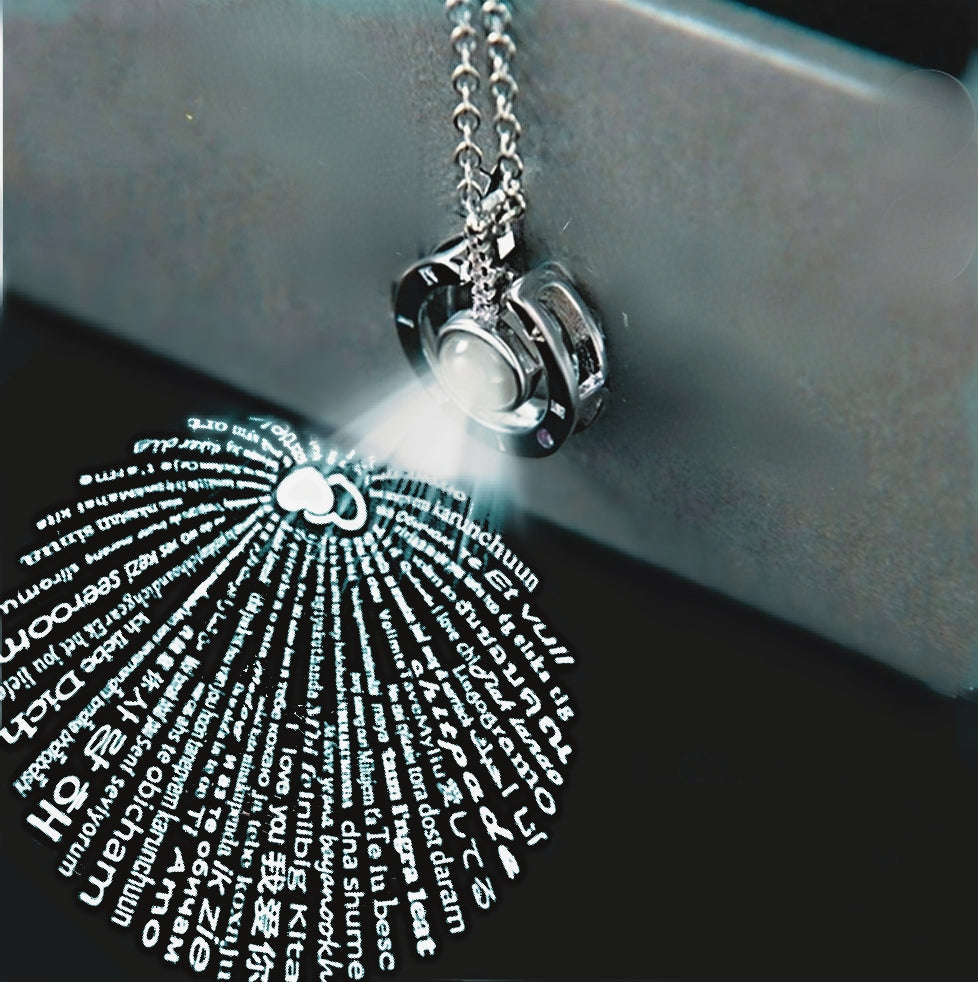 Love Circle 100 Languages Necklace – Mermaid Noir