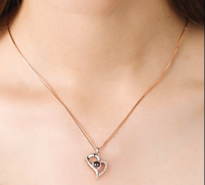 Icy Heart 100 Languages Necklace