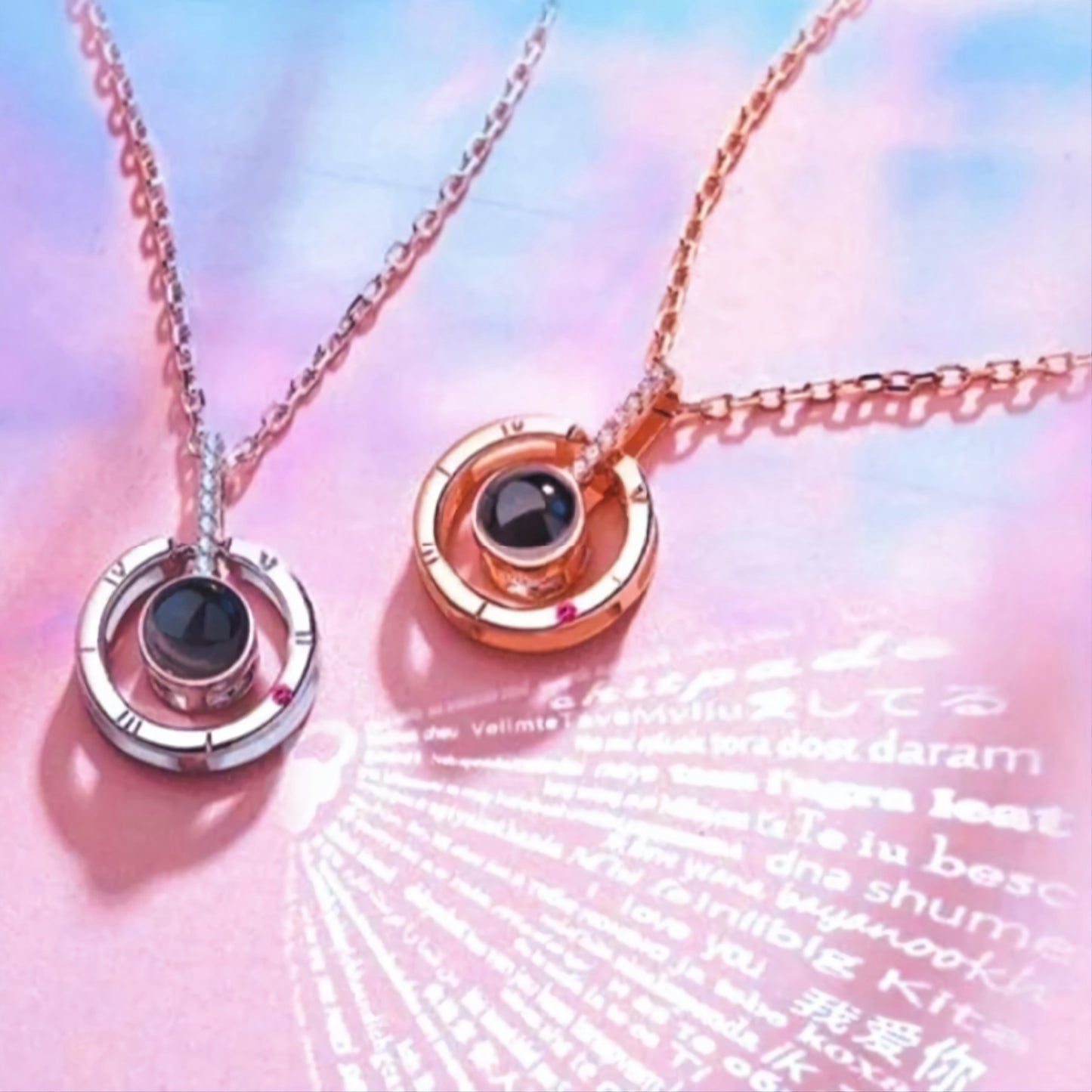 Love Circle 100 Languages Necklace & Gift Set