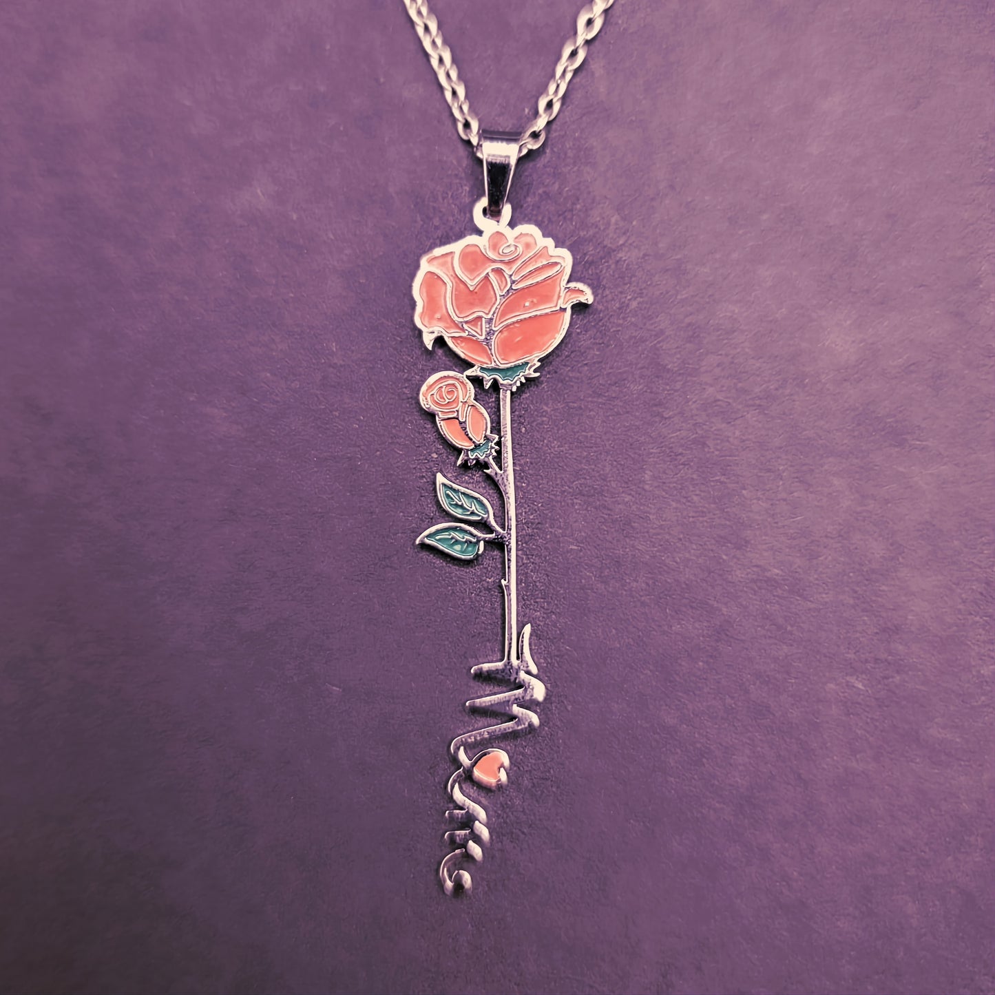 Roses and Thorns Silver - Mom Necklace